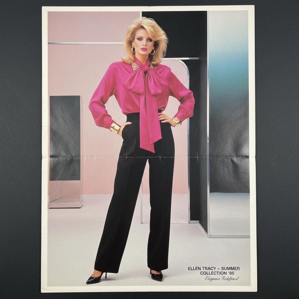 Linda Allard for Ellen Tracy Silk Blouse, Sculptural Bow Neckline